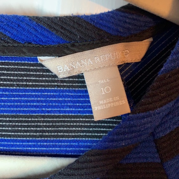 Banana Republic Textured Striped A-line Dress Sz. 10 TALL - Picture 2 of 6